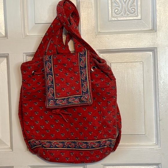 Cute Vera Bradley’s Tinsley Blake Collection Red Blue Tote/Backpack - Picture 1 of 15